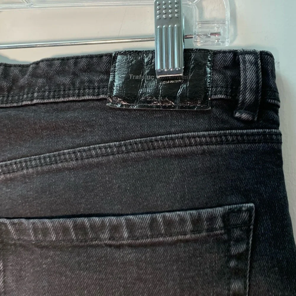 ZARA K BLACK JEANS WITH HEARTS ON THE SIZE SIZE 10 raw hem skinny - Picture 9 of 14